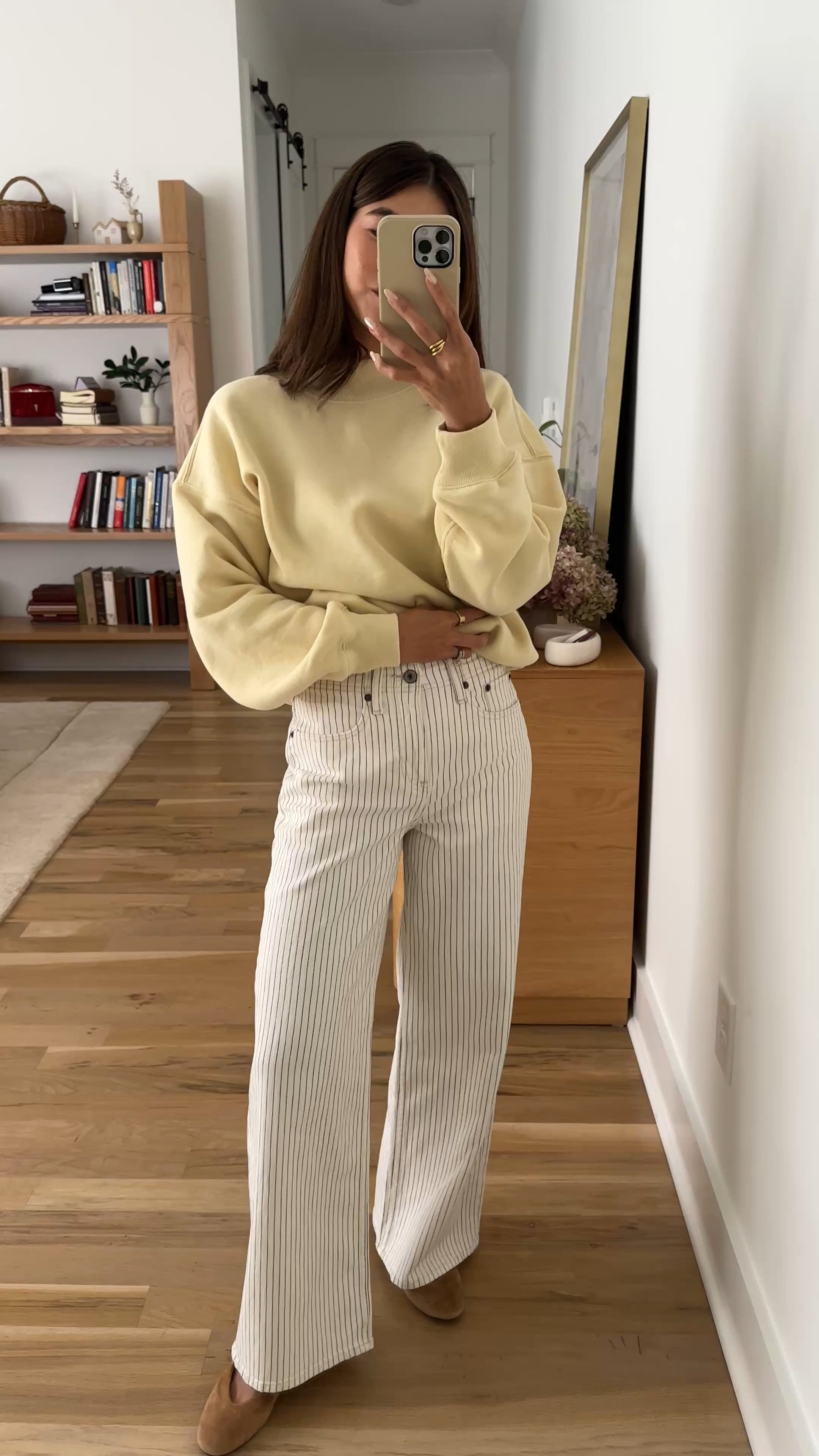 These @abercrombie jeans come in the cutest print! I love the stripe white for summer.

Sizing info:
Abercrombie Linen-Blend High Rise Wide Leg Striped Jean - Size 24 short in Cream Stripe
Abercrombie Sunday Mockneck Crew - size small in Light Yellow

petite fashion, get dressed with me, outfit inspiration, ootd, nashville outfit, Nashville influencer, petite style, vacation style, casual outfits, mom style, petite shorts, spring outfits, spring outfit info, spring pants, spring outfit idea, spring top, spring bag, spring shoes, summer shorts, summer pants, summer sweatshirt, yellow sweatshirt abercrombie pants

#LTKxAbercrombie #LTKootd #LTKPetite