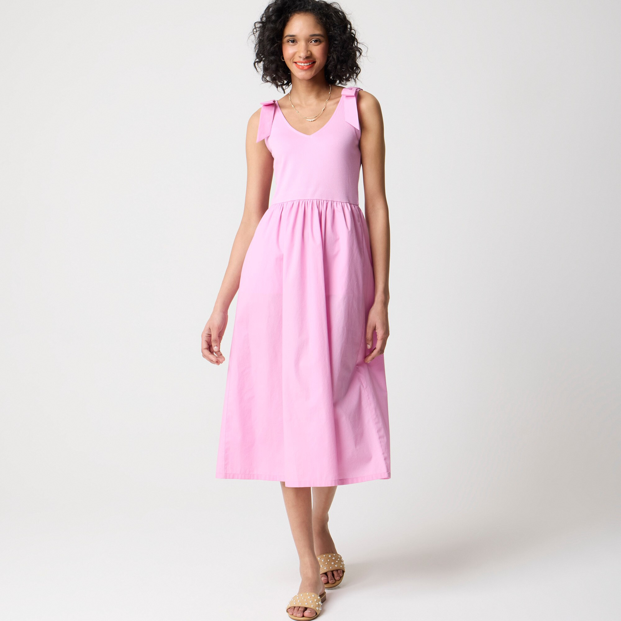Bow-strap knit mixy dress | J.Crew Factory