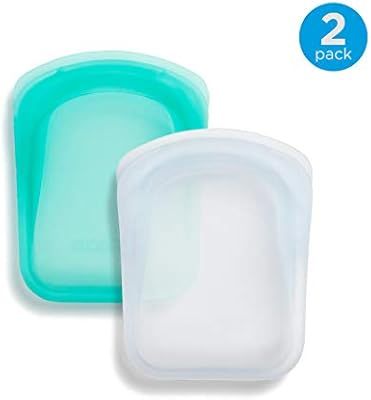 Stasher 100% Silicone Reusable Bags, Pocket Storage Size, 4.5-inch (4-ounce), Set of 2, Clear + A... | Amazon (US)