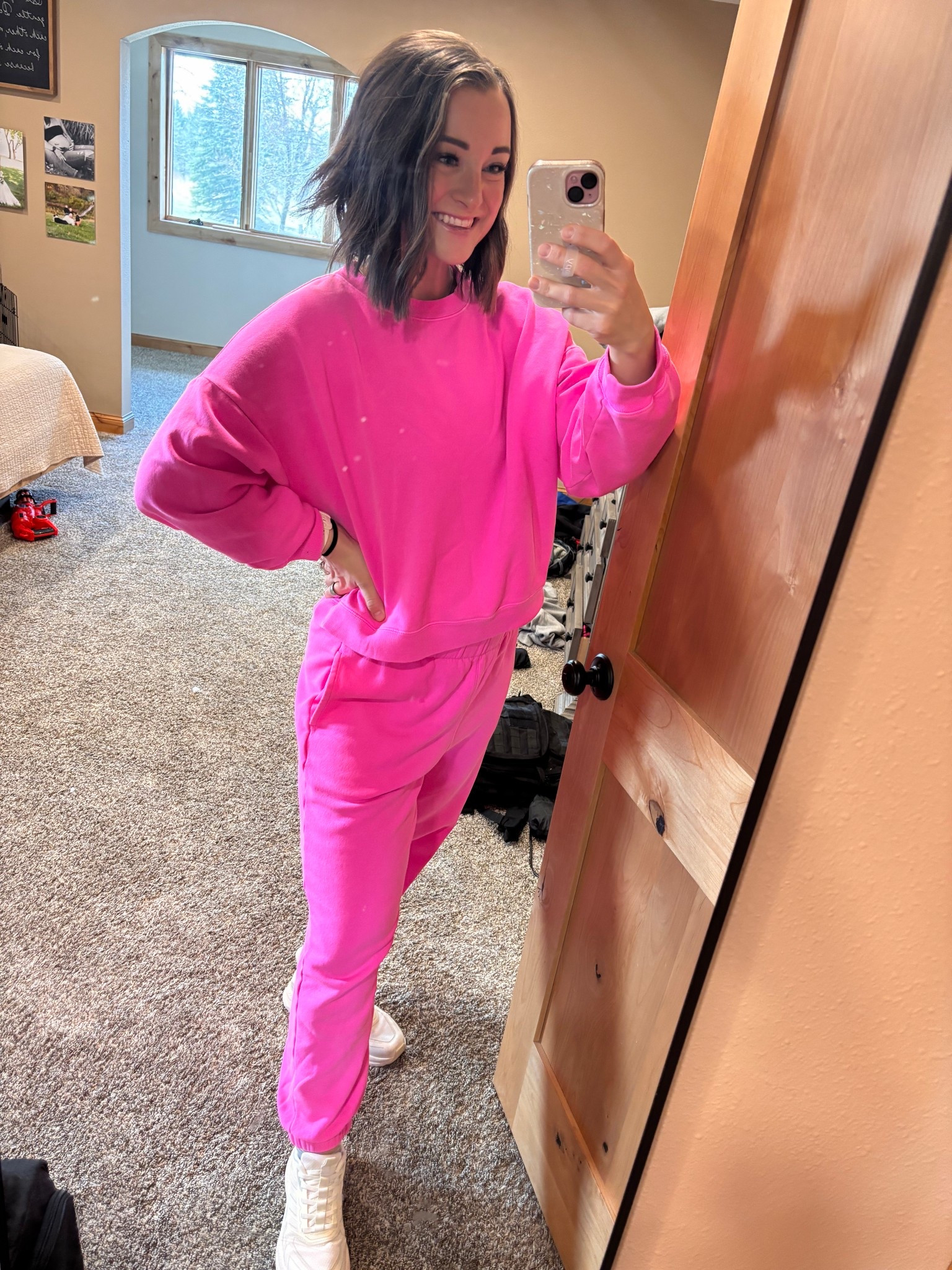Such a FUN set. 😍 it makes me so happy! For some reason it won’t let me select the joggers— just type in “fleece joggers” and they will pop up! 

#LTKdayinmylife #LTKmomlife #LTKSaleAlert