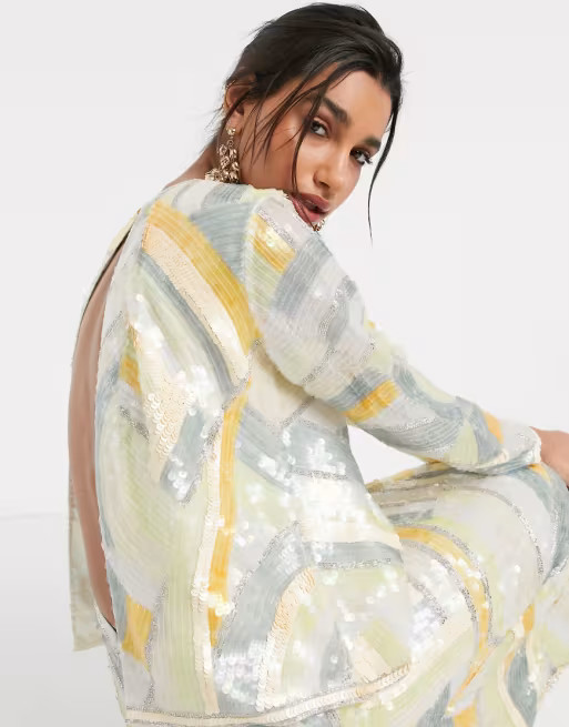 ASOS EDITION split back top in abstract sequin matching set | ASOS (Global)