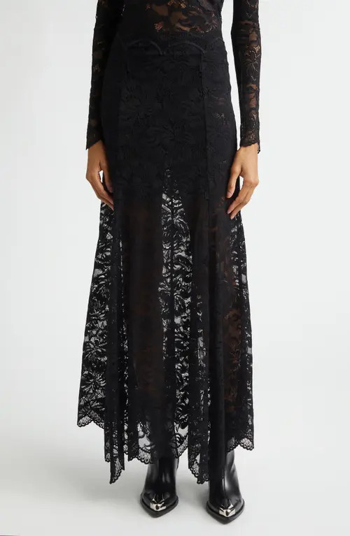 Rabanne Scalloped Lace Maxi Skirt in Black at Nordstrom, Size 4 Us | Nordstrom
