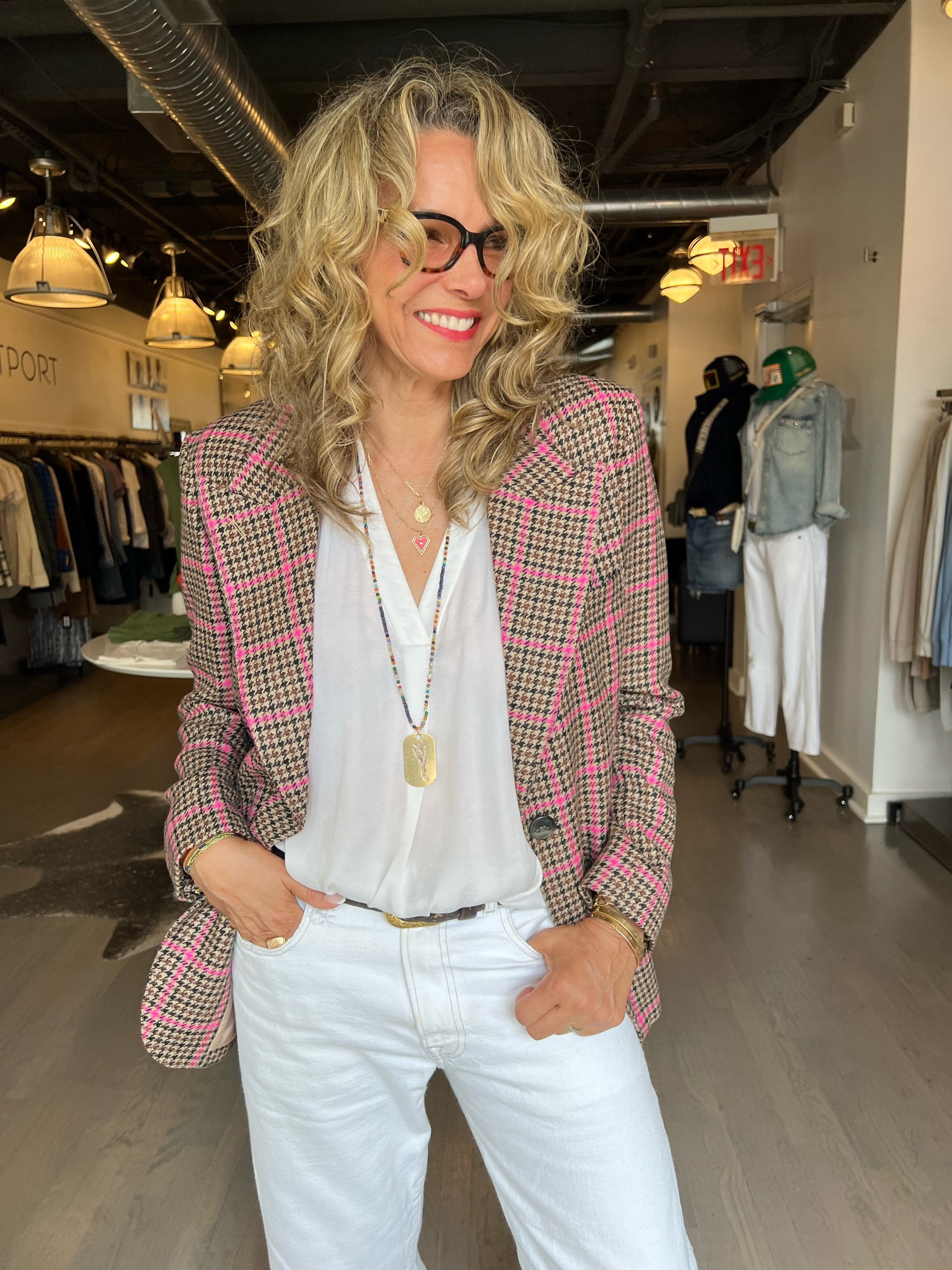 I am a blazer lover and love wearing them to transition from Summer to Fall. 

I’m 62 and I wear what I want 😘