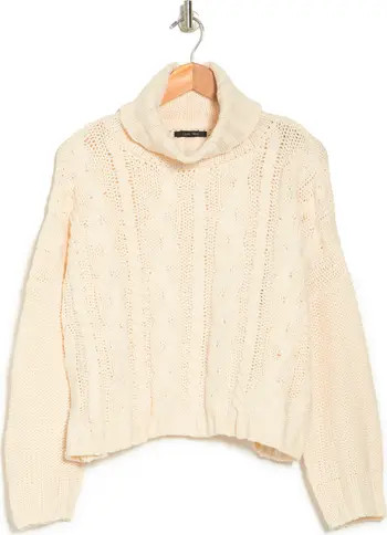 Turtleneck Cable Knit Crop Sweater | Nordstrom Rack