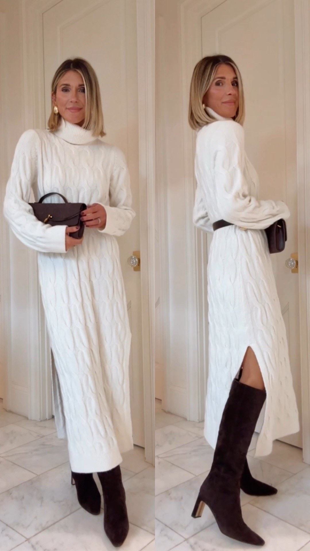 Fall sweater dress. I'm wearing size small. Fits tts 