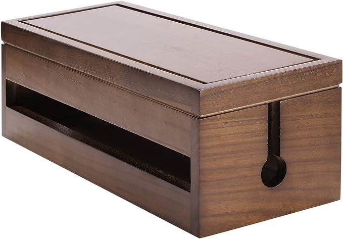 Changsuo Cable Management Box Wooden Cord Organizer Box for Extension Cord Power Stripe Surge Pro... | Amazon (US)