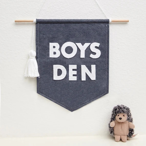 Boys Den Felt Wall Hanging Banner with Saying Boys Room Camp | Etsy | Etsy (US)