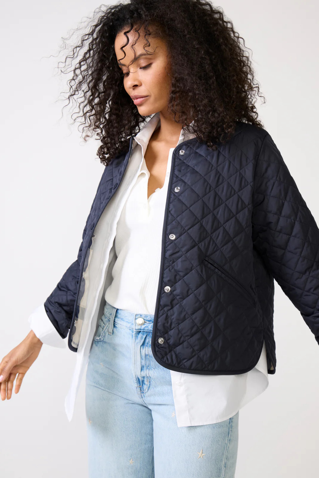 Cashel Collarless Quilted Jacket | Evereve