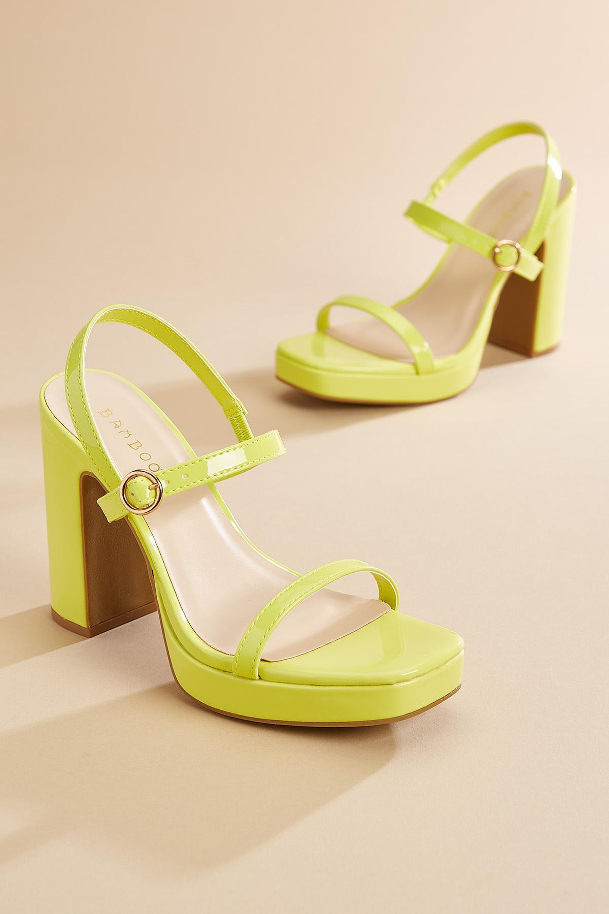 faux patent leather platform heels | Versona