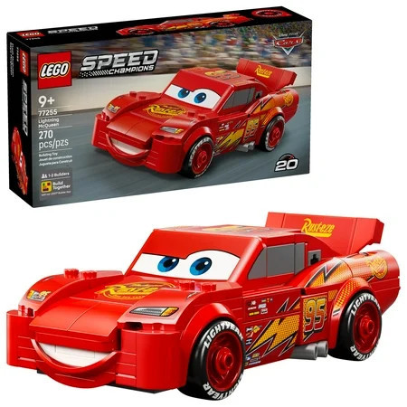 LEGO Speed Champions Lightning McQueen Toy - Disney Pixar Cars Building Blocks for Kids, Boys & Girls, Ages 9+ - Pretend Play Race Car & Bedroom Shelf Display - 77255 | Walmart (US)