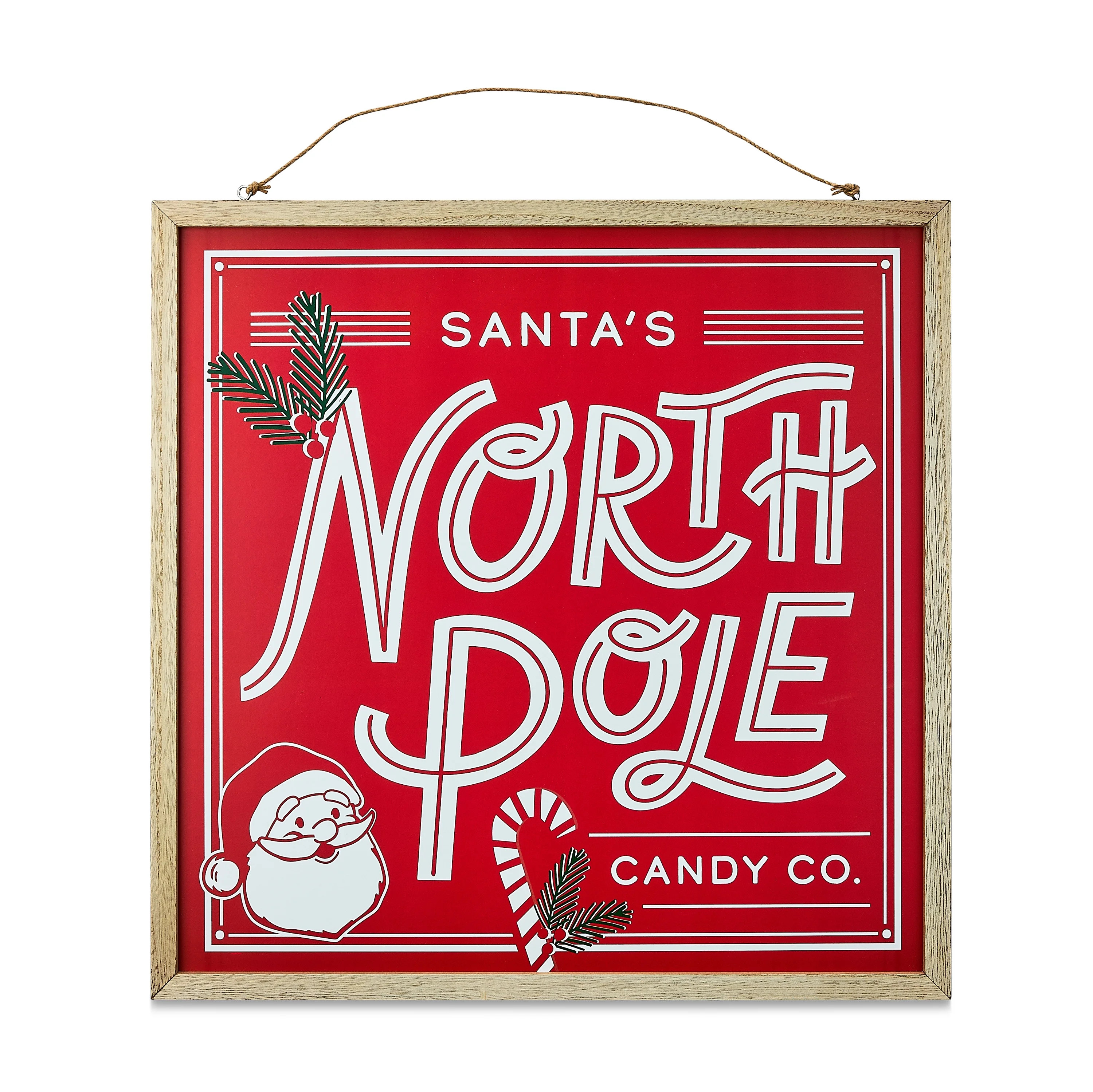 Warm Winter Wishes/Santa’s North Pole Candy Co. Reversible Christmas Hanging Sign, 24 in x 24 i... | Walmart (US)