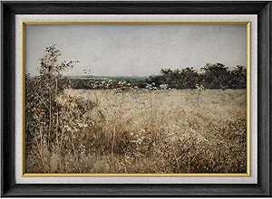 MUDECOR Premium Framed Wall Art Tranquil Countryside with Wildflowers and Distant Trees Illustrat... | Amazon (US)