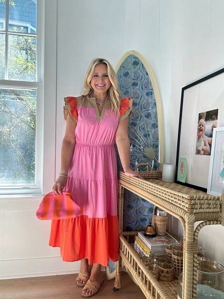 Adorable pink and orange long dress! Fun vacation outfit. Wearing a small. Code FANCY15 for 15% off 

#LTKSeasonal #LTKStyleTip #LTKFindsUnder100