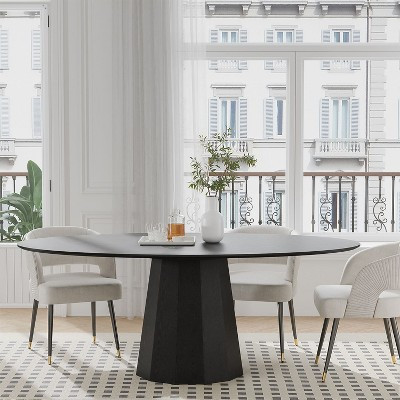 67-Inch Nordic Style Oval Solid Wood Dining Table, Modern Simple Home Restaurant Large Round Table, Light Luxury Design | Target