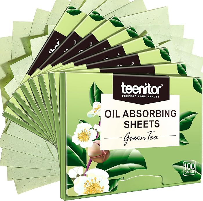 Teenitor Green Tea Blotting Paper - 800 Oil Absorbing Sheets for Oily Skin, Face Oil Control Film | Amazon (US)