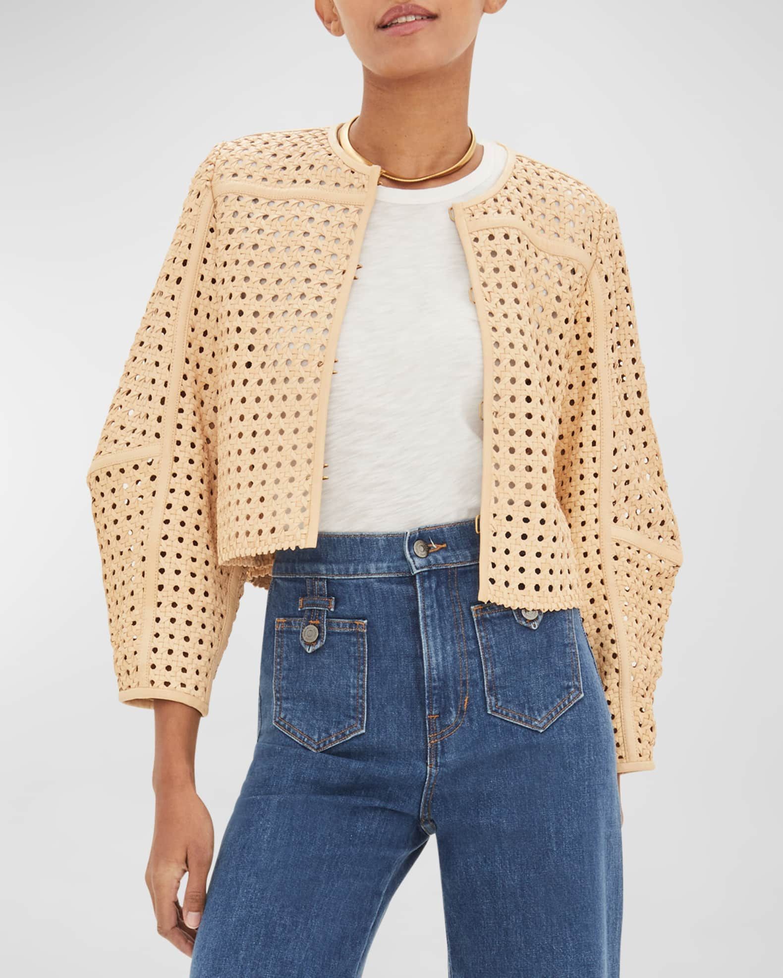 Fio Woven Leather Jacket | Neiman Marcus