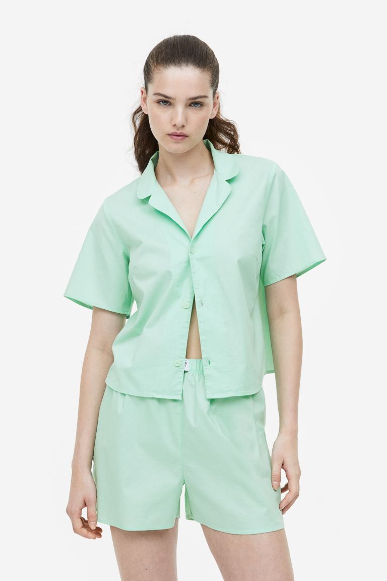 Cotton Pajama Shirt and Shorts | H&M (US)
