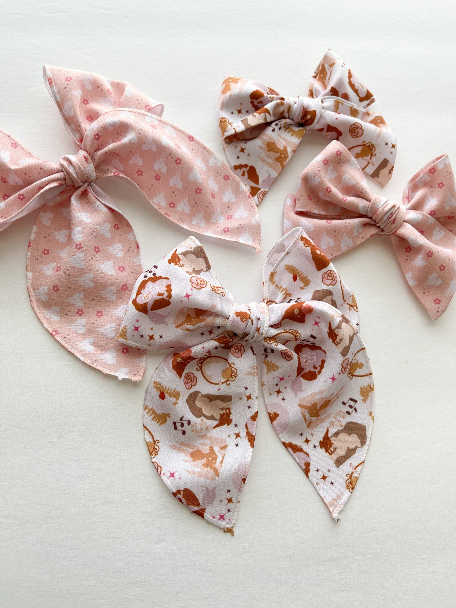 Disney Princess Inspired Fabric Bows on Clip or Headband - Etsy | Etsy (US)