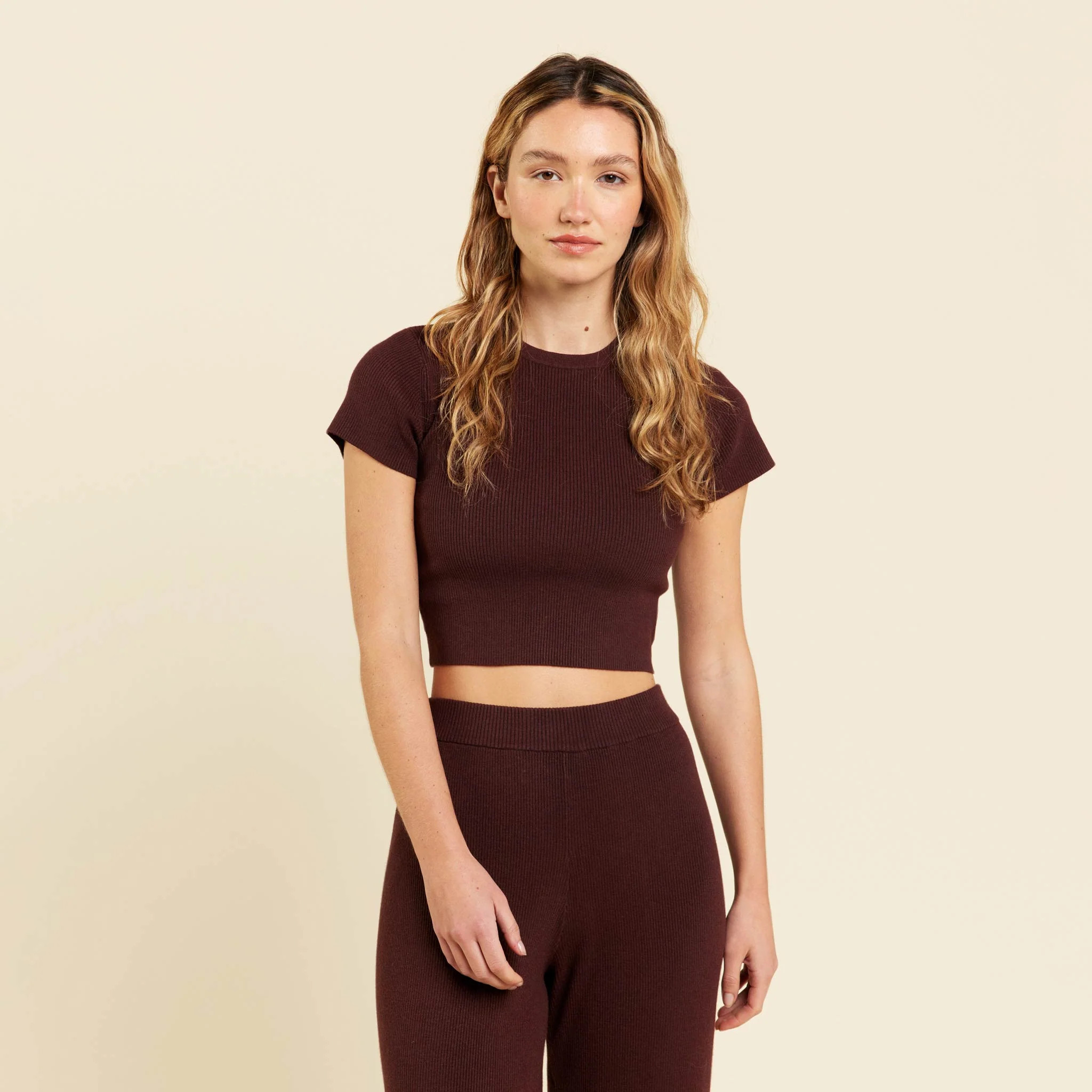 Ribbed Sweater Baby Tee | Nuuds US