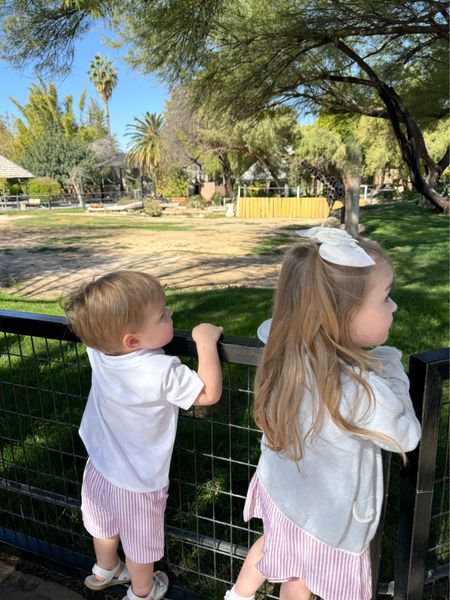 The cutest sibling sets for summer! 🤍 (Note: my daughter is refusing to wear any shorts/pants at the moment so she unsnapped this romper and wore it “as a dress” today) 🤦🏻‍♀️