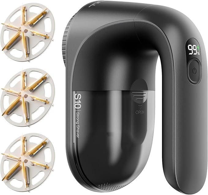 SWEETFULL Fabric Shaver, Rechargeable Lint Remover Sweater Defuzzer, Smart Digital Display Lints ... | Amazon (US)