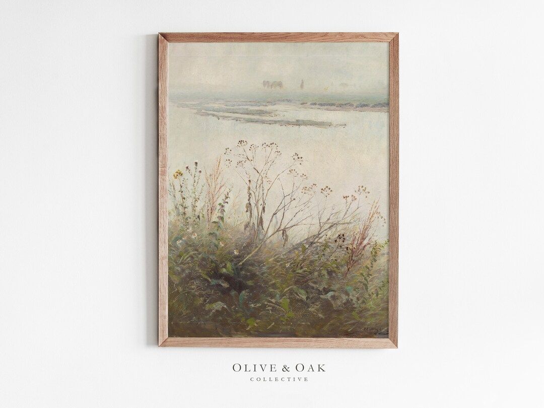 Muted Landscape Painting / PRINTABLE Vintage Nature Print / - Etsy | Etsy (US)