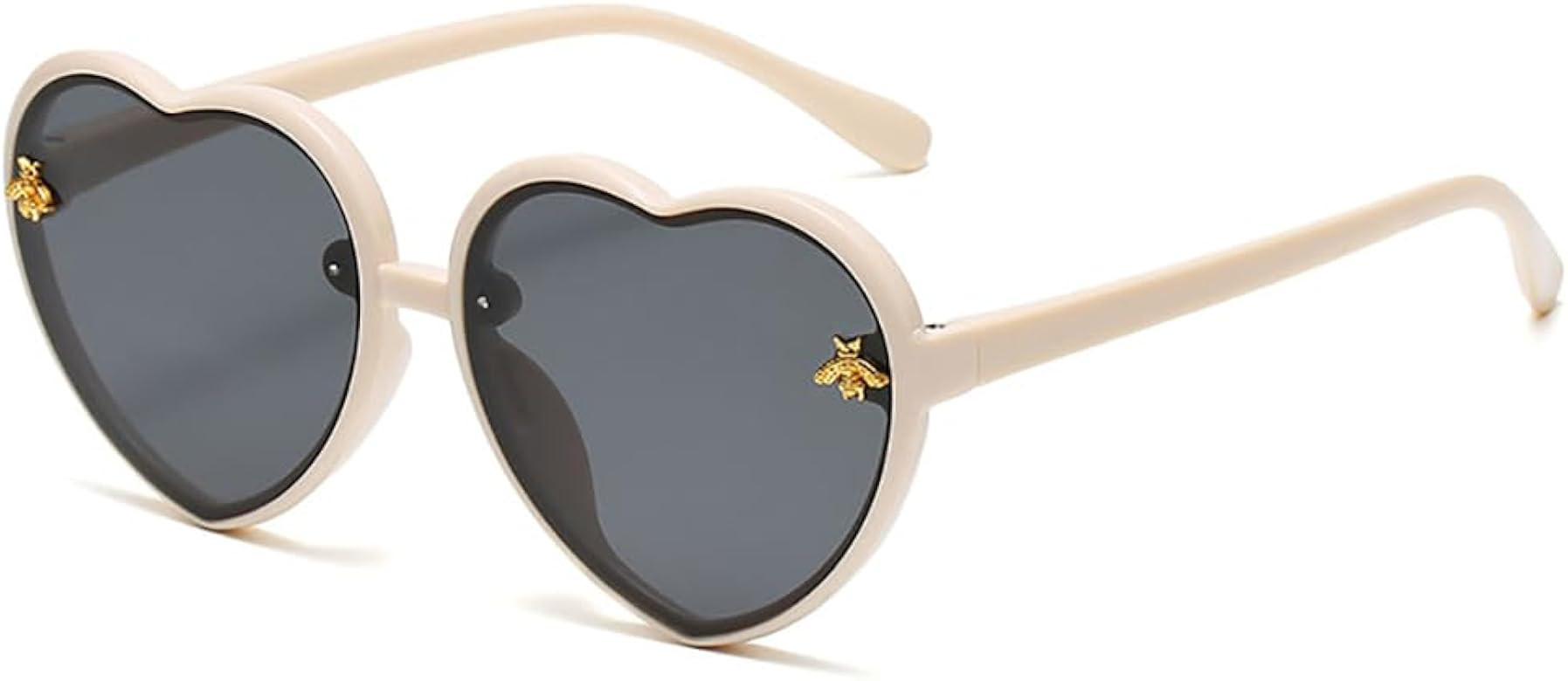 Kids Heart shaped Sunglasses Cute Bee Frame Age 3-10 UV400 Protection Fashion Sunnies for Outdoor... | Amazon (US)
