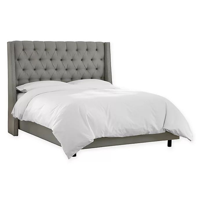 Zoe King Tufted Bed in Linen Grey | Bed Bath & Beyond