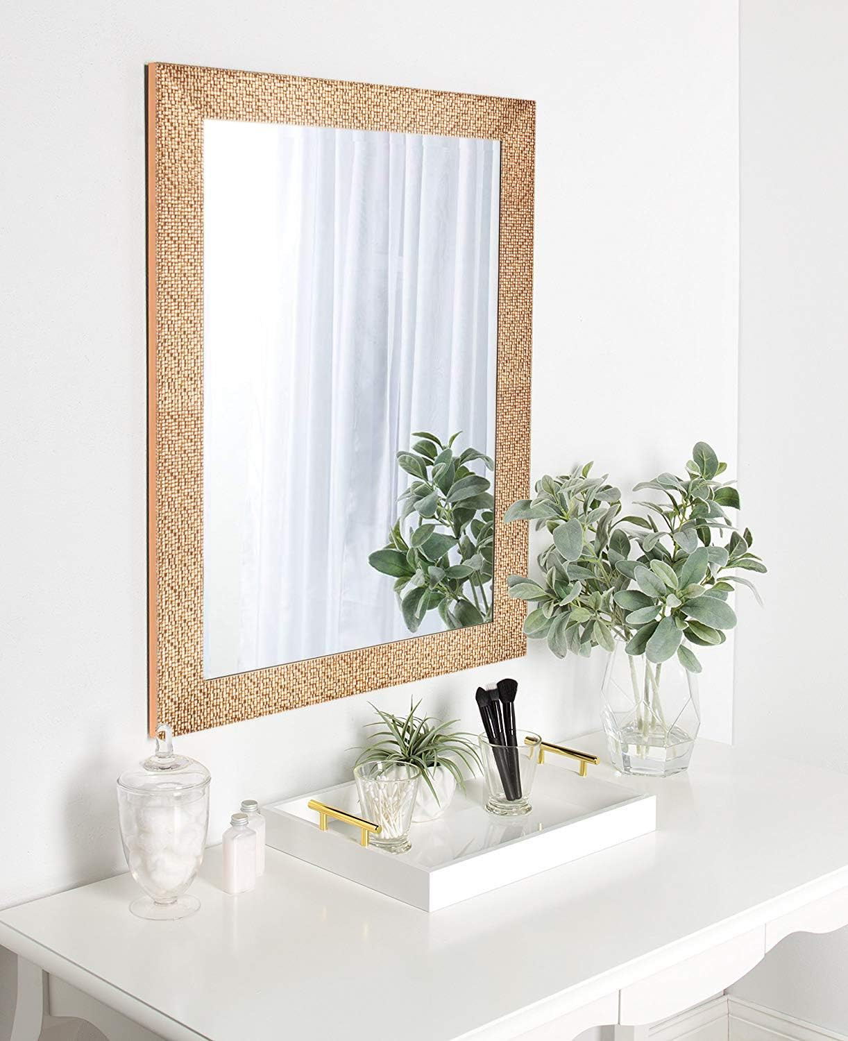 LEVE 38"x26" Bathroom Wall Mounted Mirror Hanging Horizontally or Vertically Gold | Amazon (US)