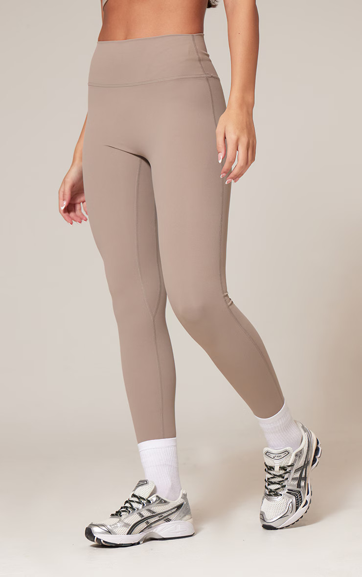 Deep Taupe Ultimate Sculpt High Waist Gym Leggings | PrettyLittleThing UK
