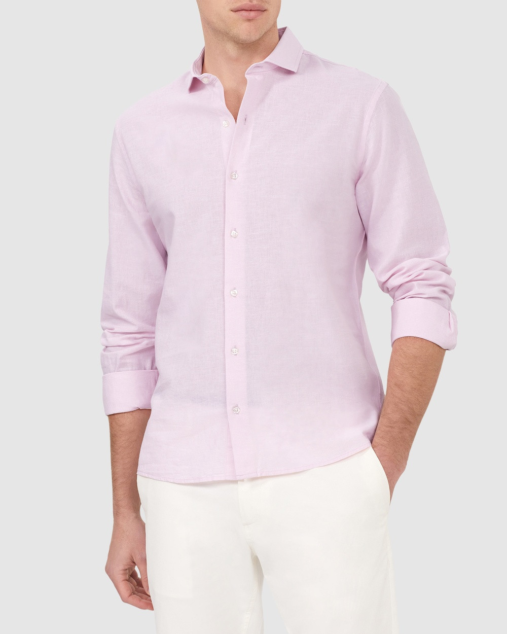Van Heusen - Linen Cotton Blend Shirt - Casual shirts (PIROUETTE) Linen Cotton Blend Shirt | THE ICONIC (AU & NZ)