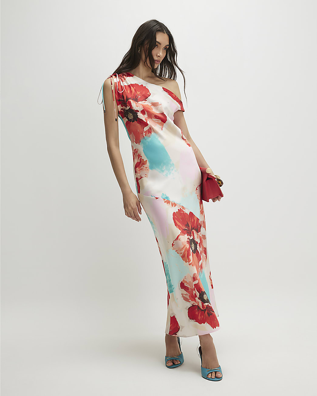 Orange One Shoulder Maxi Dress | River Island UK & IE