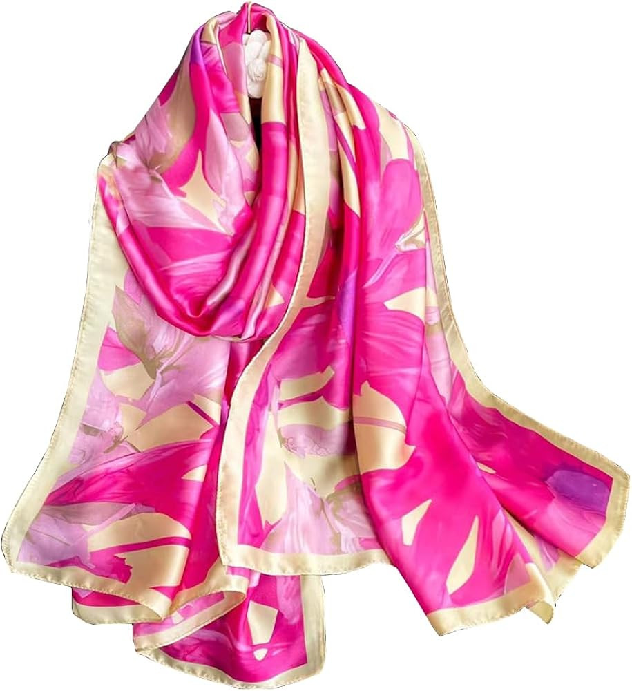 FairyCity Womens oversized Luxury Silk Scarf Long Satin Scarf Lightweight Fashion Shawl Wrap | Amazon (US)