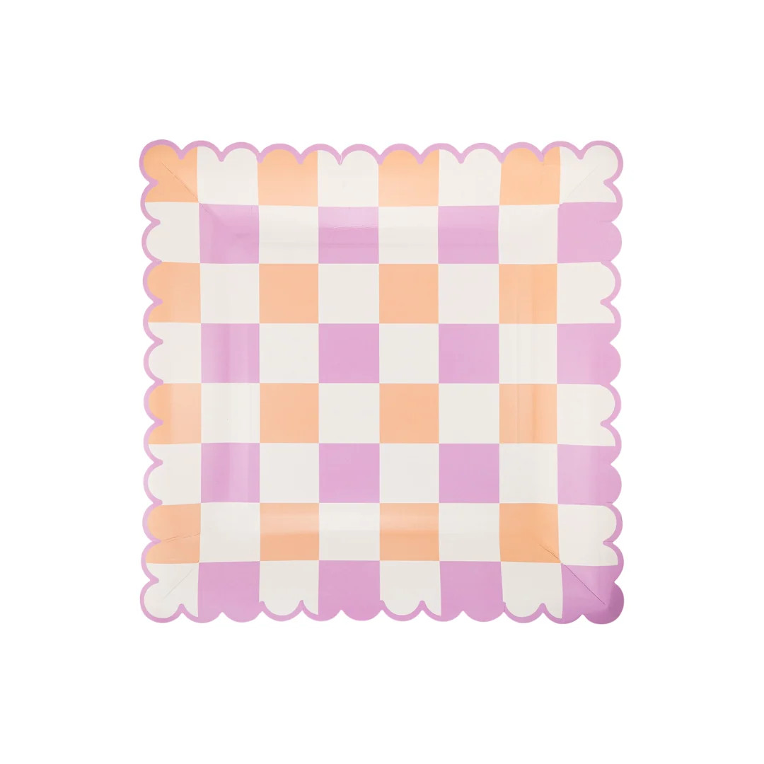 Retro Checkered Paper Plates | Ellie and Piper