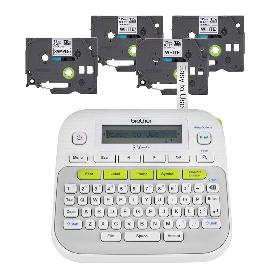 Brother P-Touch, PTD210, Easy-to-Use Label Maker Bundle (4 Label Tapes Included), White, Small | Amazon (US)