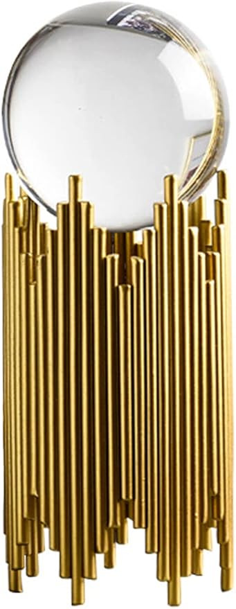 E-isata Modern Abstract Art Crystal Ball with Gold Iron Stand Decorative Ornaments for Living Roo... | Amazon (US)