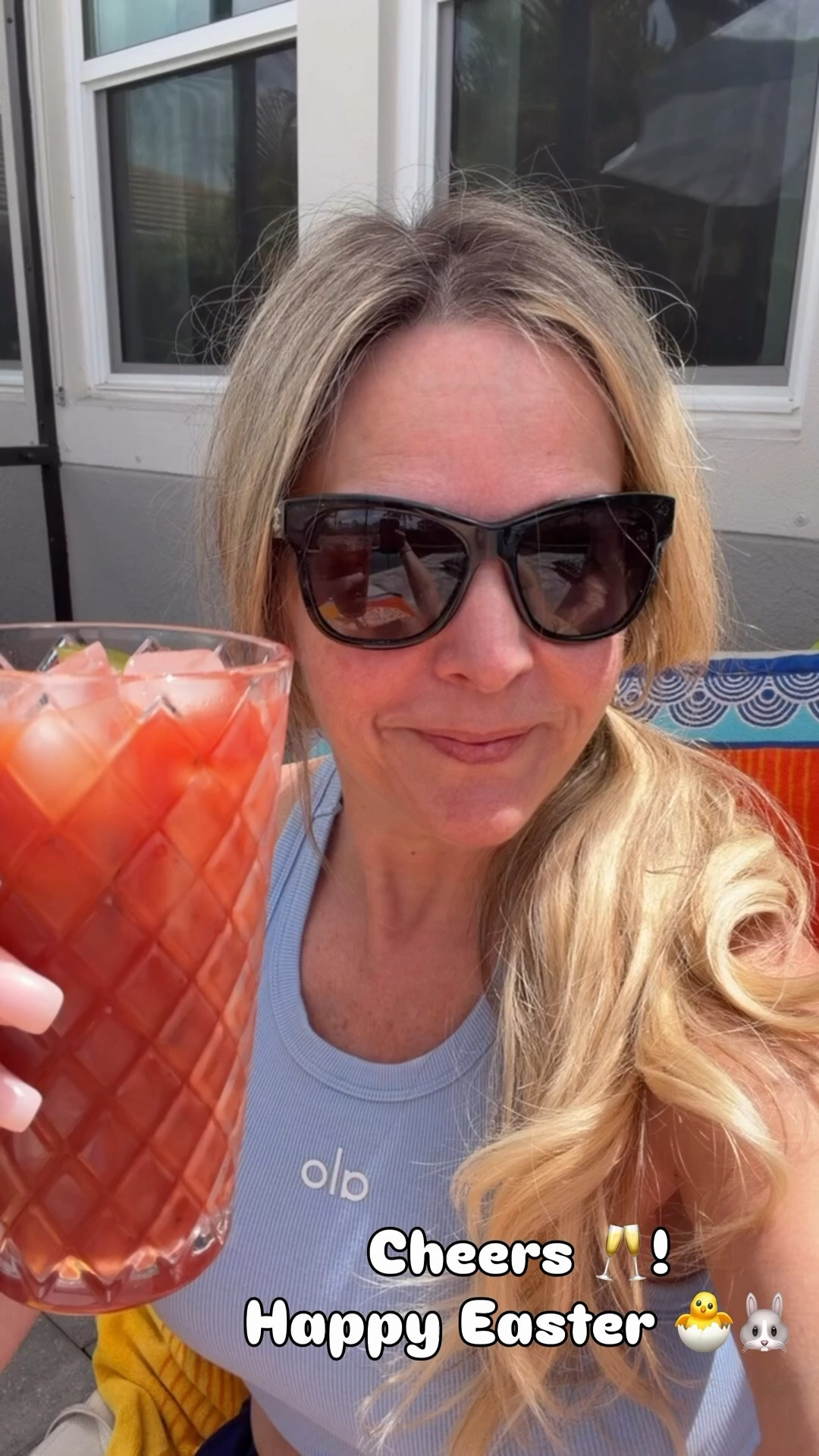  Easter 🐣☀️

Bloody Marys by the pool just felt like the right move today…

Wearing my Alo Aspire tank in Crystal Clear Blue (XS) with my Chanel sunnies — easy, comfy, and perfect for a warm sunny day.

These are the kinds of outfits I live in this time of year — simple, flattering, and made for pool days.

Everything linked in my LTK.


#LTKStyle
#AloYoga
#EasterStyle
#PoolDay
#Over50Style
#LTKFinds


#LTKdayinmylife #LTKOver40