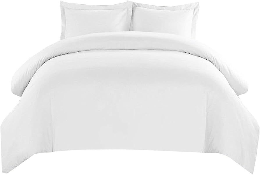 Royal Hotel's Solid White 550-Thread-Count 3pc King/Cal-King Duvet-Cover 100-Percent Cotton, Sate... | Amazon (US)
