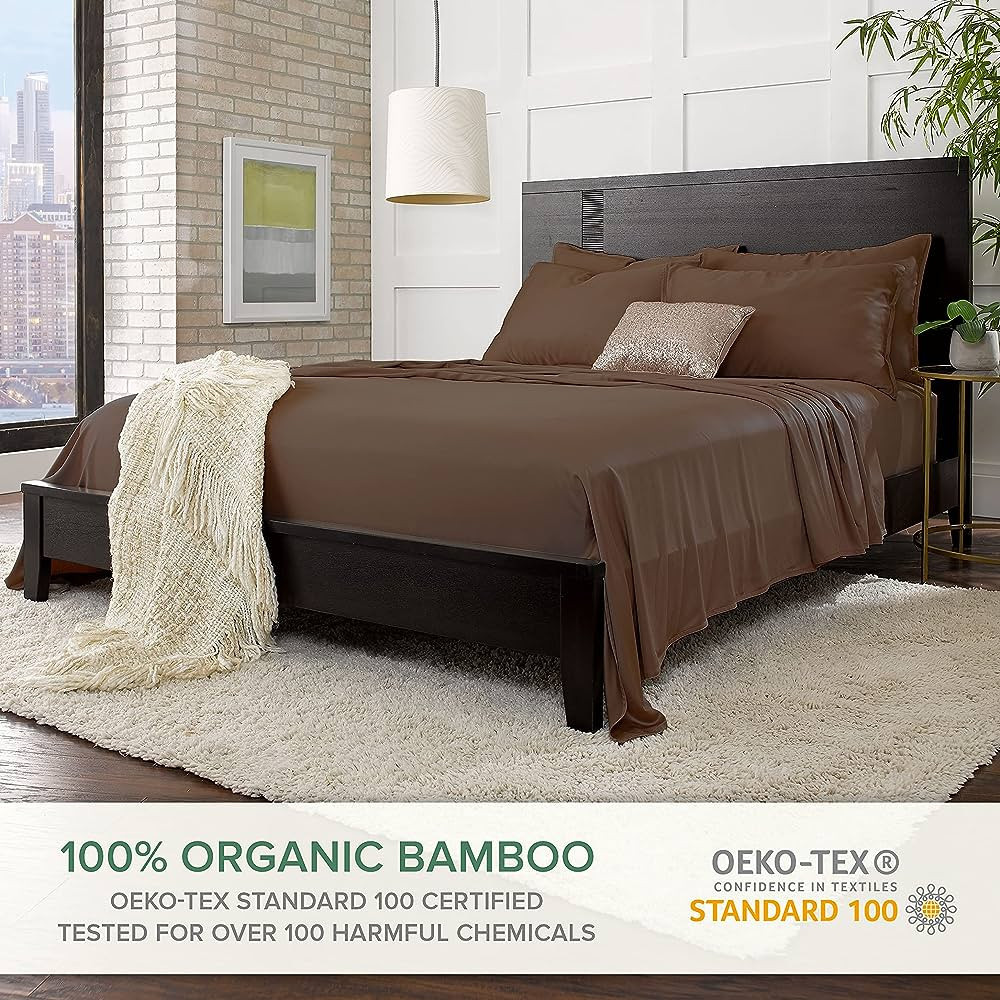 Pure Bamboo Sheets King Size Bed Sheets 4 Piece Set, Genuine 100% Organic Bamboo, Luxuriously Sof... | Amazon (US)