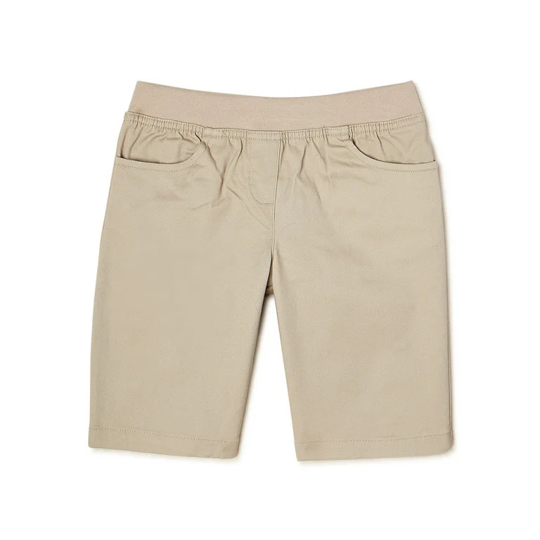 Wonder Nation Girls School Uniform Pull On Shorts, Sizes 4-16 - Walmart.com | Walmart (US)