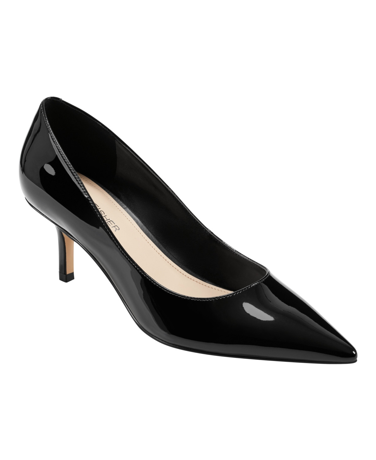 Marc Fisher Women's Alola Slip-On Pointy Toe Dress Pumps - Black Patent | Macy's