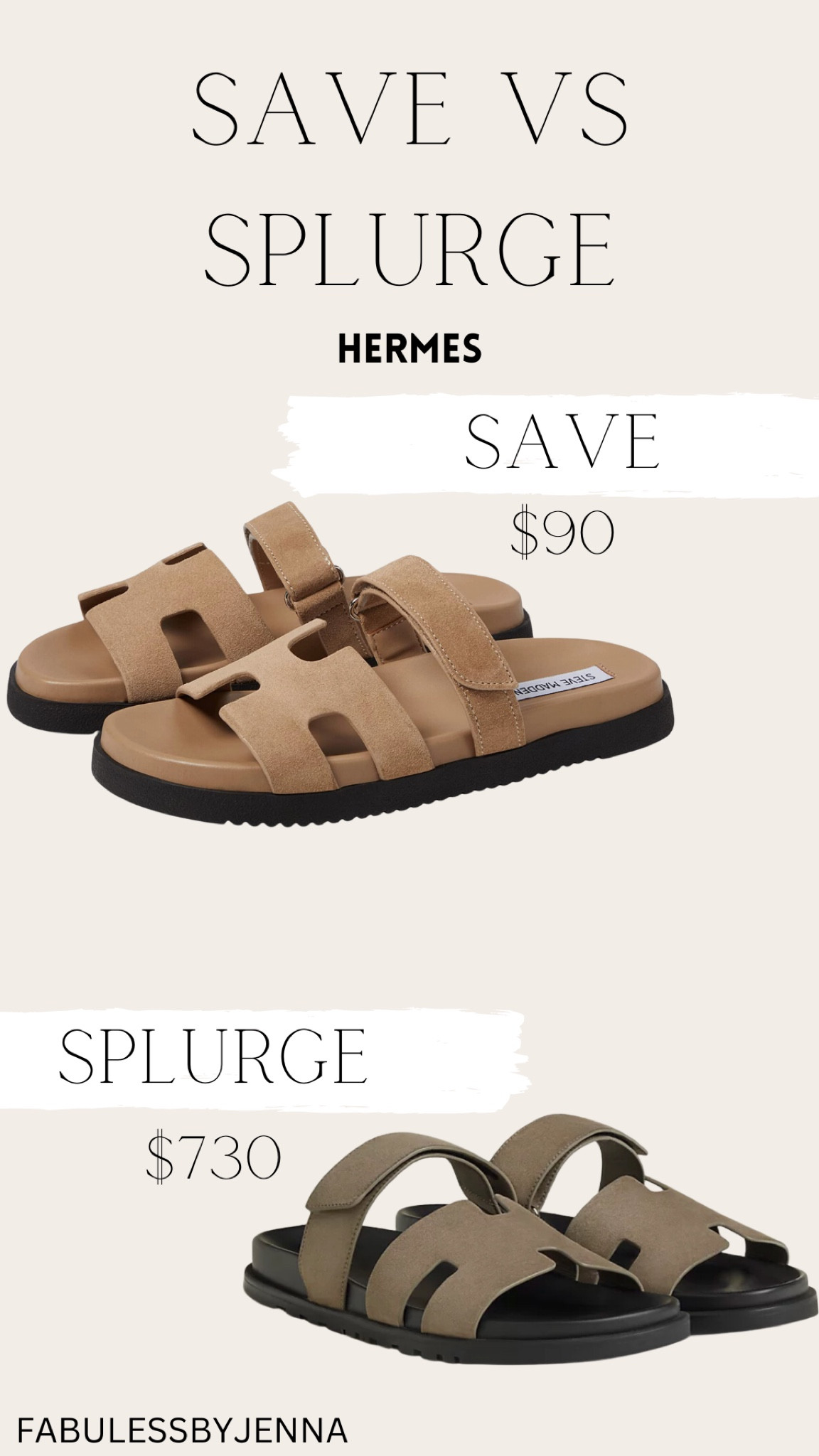 Save vs splurge / Hermes sandals 

#LTKstyletip #LTKunder100