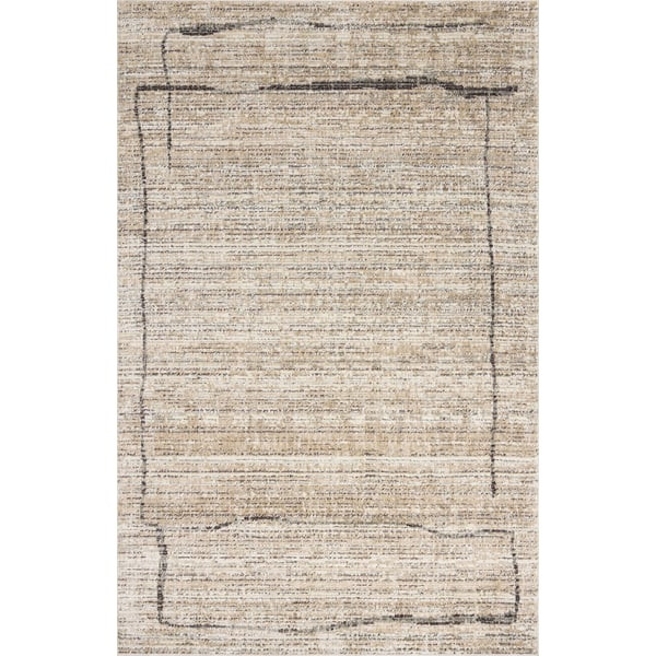 Bleecker BLE-05 Natural/Charcoal Striped Area Rug | Rugs Direct