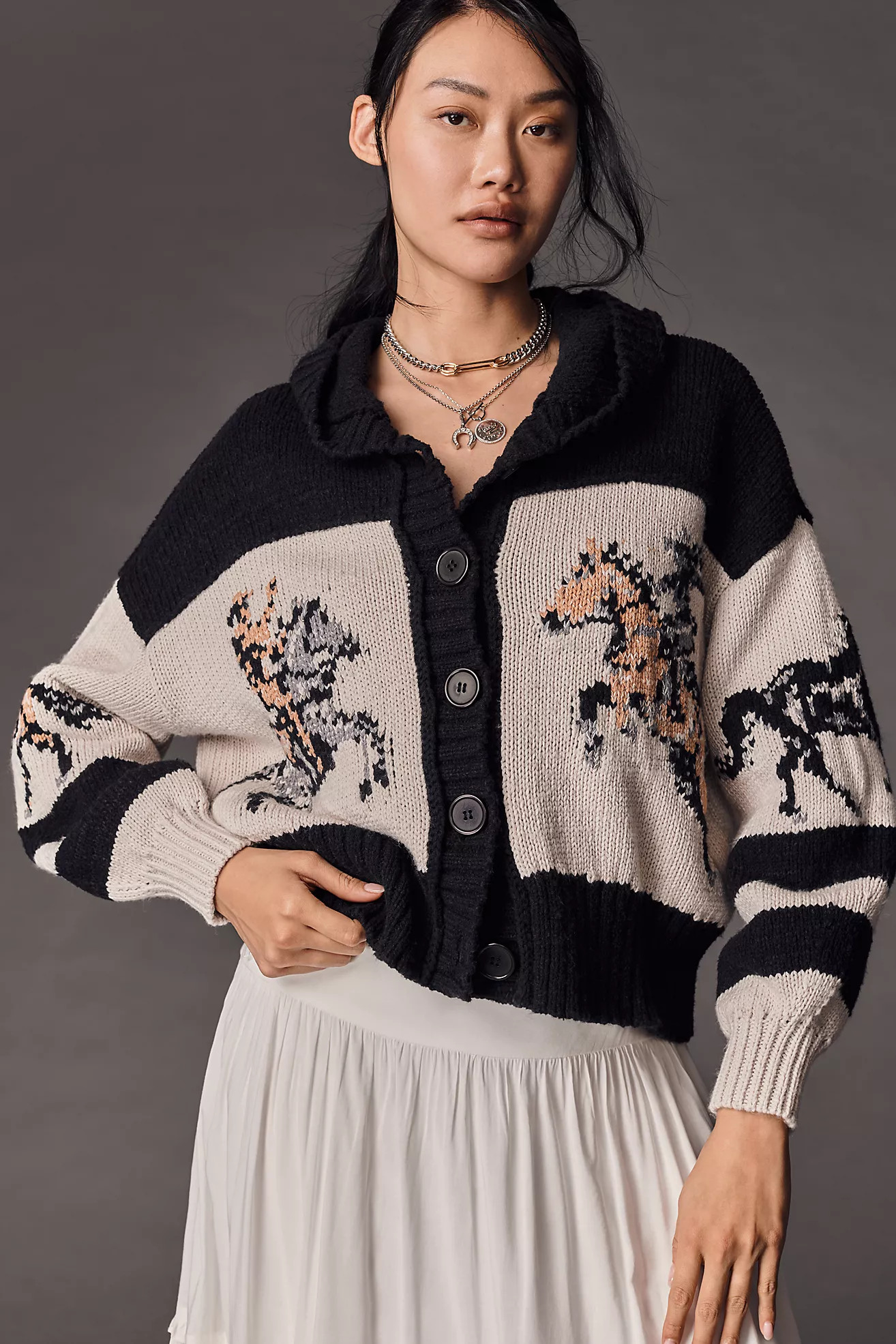 Pilcro Horse Graphic Cardigan Sweater | Anthropologie (US)
