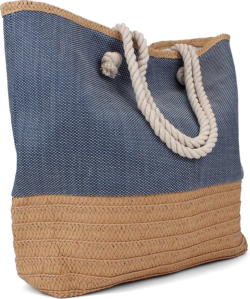 Tote Bag - Beach Bag - Beach Tote - Large Tote Bag with Rope Handles - Rutledge & King | Amazon (US)