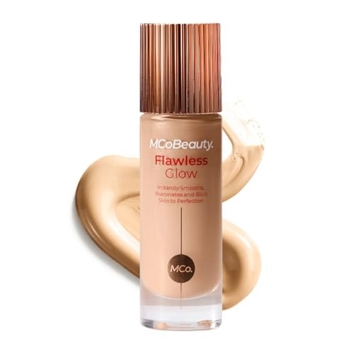 MCoBeauty Flawless Glow Luminous Skin Filter 3 Light - 4-in-1 Liquid Foundation Primer Highlighter Makeup - Dewy Radiant Skin Tint with Squalane for Face - Buildable Glow Complexion Booster - 1 Fl Oz | Amazon (US)