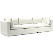 Lotus Deep Modular 3-Piece Sectional Sofa + Reviews | Crate & Barrel | Crate & Barrel