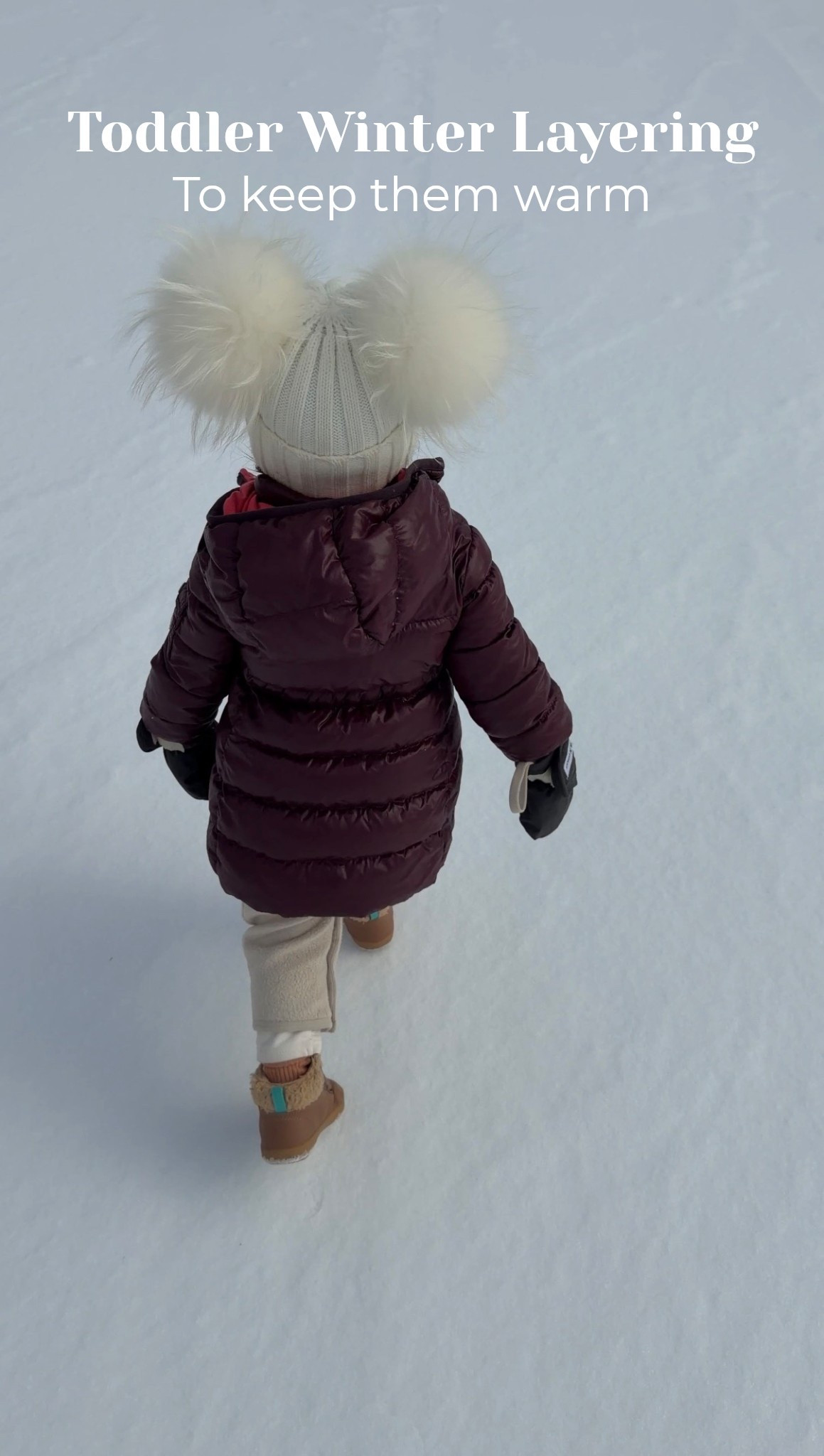 Toddler winter layering to keep your child warm! Merino wool bodysuit, wool socks, fleece lined leggings, boots and puffer coat 

#LTKSeasonal #LTKBaby #LTKKids