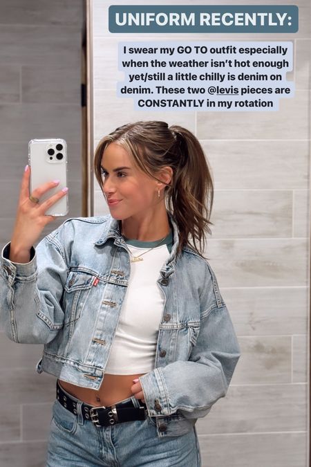 Obsessed with these two dad pieces from Levi’s!! They’re CONSTANTLY in my rotation - this dad trucker jacket is out of stock but I linked a lot of similar ones!! 