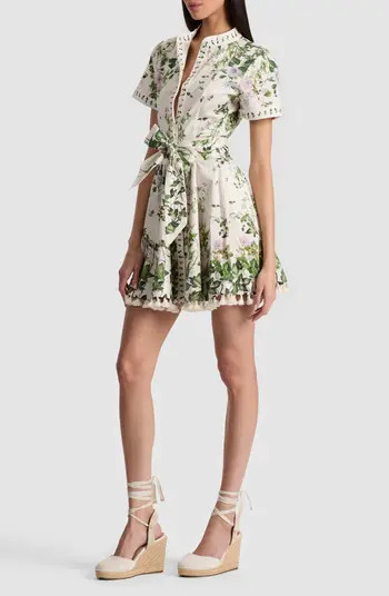Alice + Olivia Lucy Stretch Cotton Mini Shirtdress | Nordstrom | Nordstrom